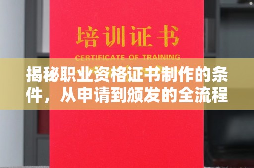 月湖揭秘职业资格证书制作的条件，从申请到颁发的全流程解析